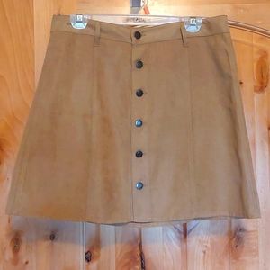 Button up faux suede skirt- NWT